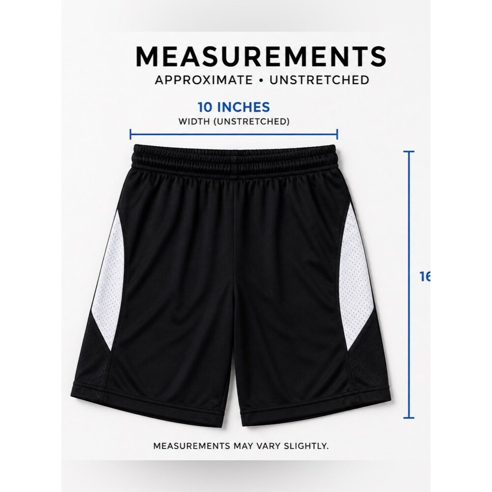 Boys 2 for 1 Deal Pro Style Basketball Shorts Black Performance Mesh Active Sz 8